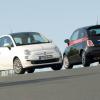 Zwei Fiat 500: Front und Heck 