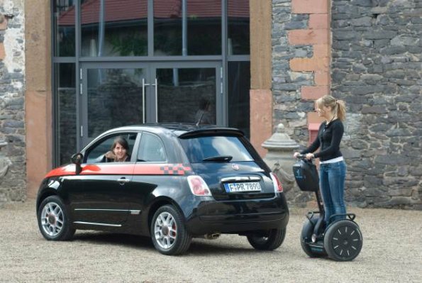 Unverkennbar als Spaßmobil konstruiert, der Fiat 500