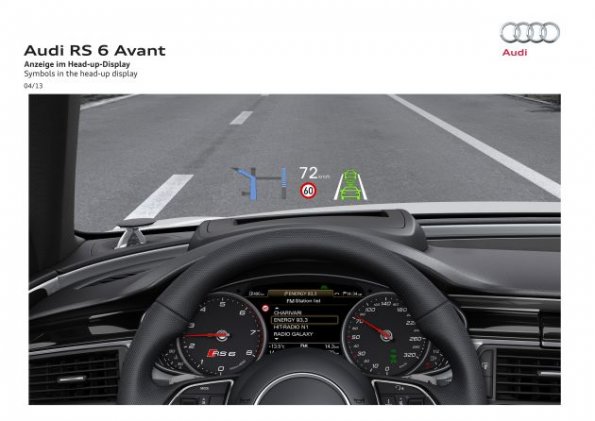 Das Head-Up-Display (HUD) im Audi RS 6 Avant