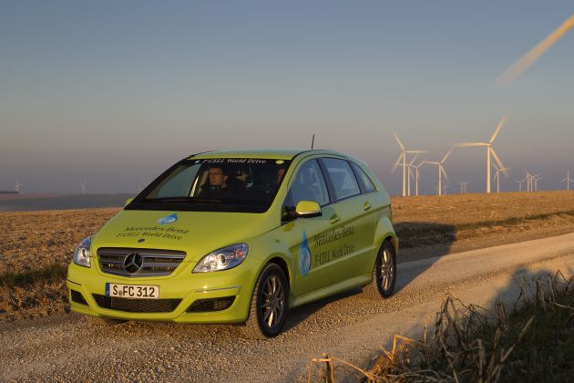 Mercedes Benz F-Cell B-Klasse:
Mercedes-Benz, H2 World Drive 2011; Europa1