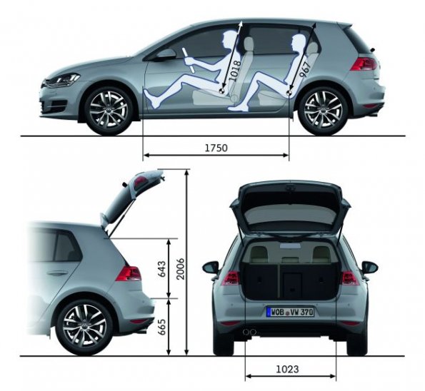 Das Raumkonzept des VW Golf-7