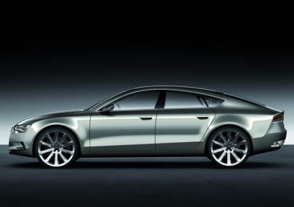 Seitenansicht des Audi Sportback Concept: Die sportliche Grundhaltung des Autos ist unverkennbar, 2010 soll der Flitzer auf den Markt kommen. 