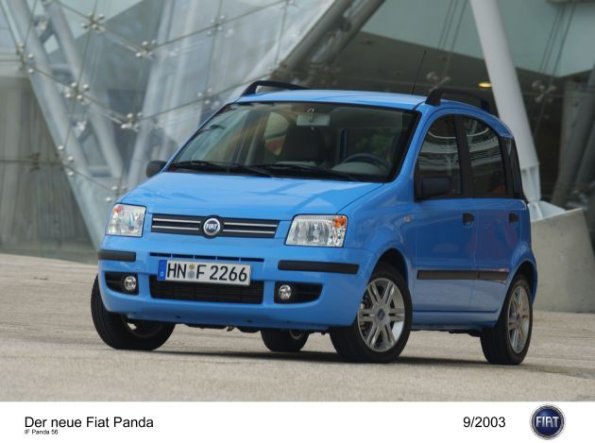 Front- / Seitenansicht des Fiat Panda