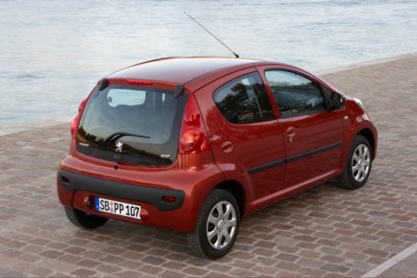 Heckansicht des Peugeot 107