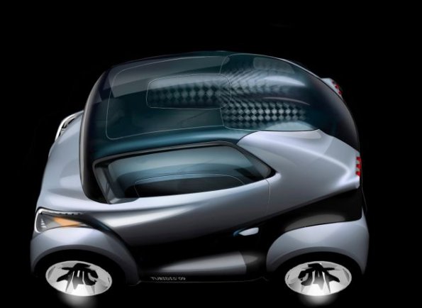 Auf dem Dach des Peugeot BB1 Concept Car sind Solarzellen verbaut, mit denen diverse Systeme des Peugeot BB1 Concept Car gespeist werden können.