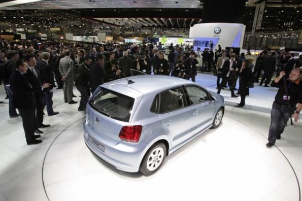 Die Studie Polo BlueMotion aus dem Hause Volkswagen bei der Vorstellung auf dem Genfer Automobil-Salon 2009. 