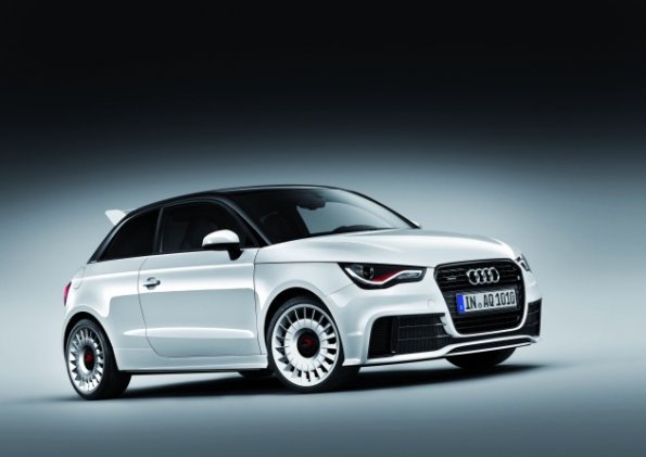 Die Front- und Seitenansicht des Audi A1 Quattro