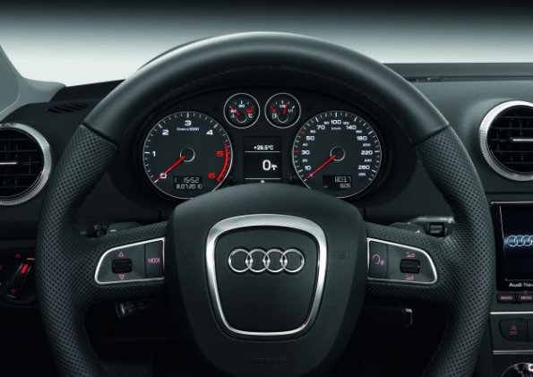 Detailaufnahme der Instrumente im Audi A3