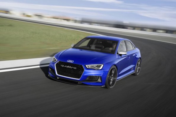 Frontansicht des Audi A3 Clubsport Quattro Concept  Farbe: Magnetic Blue