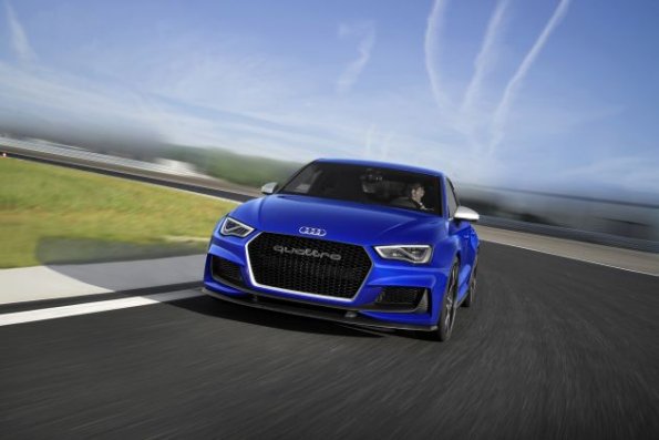 Das Gesicht des Audi A3 Clubsport Quattro Concept  Farbe: Magnetic Blue