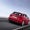 <p>Fahraufnahme des Audi A3 Sportback e-tron zeigt die Heckpartie, Farbe: Misanorot</p>