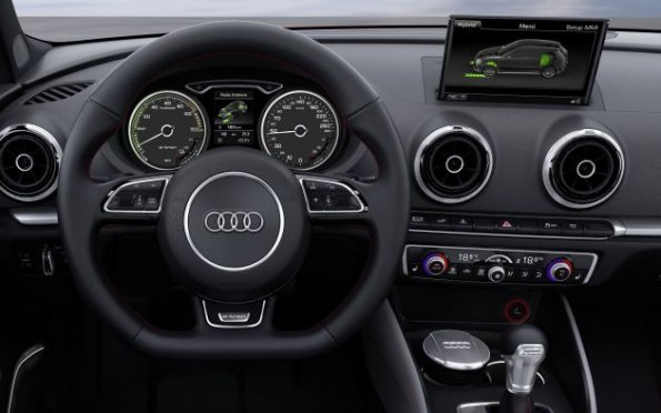 Anzeige des Hybrid-Betriebszustands im Audi A3 Sportback e-tron und das Cockpit