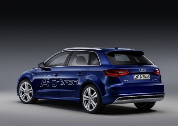 Heck- und Seitenpartie des Audi A3 Sportback g-tron