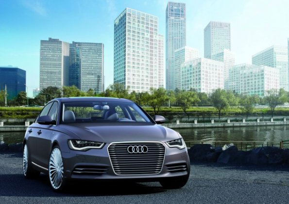 Die Frontpartie des Audi A6 L e-tron