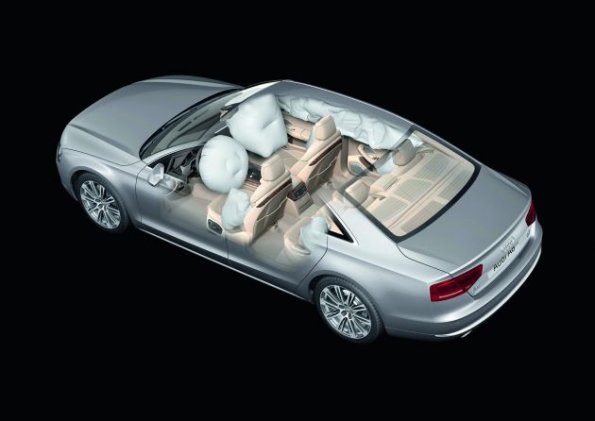 Eine schematische Darstellung der Passiven Sicherheit im neuen Audi A8 2009