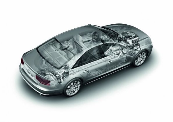 Eine schematische Darstellung des Audi A8