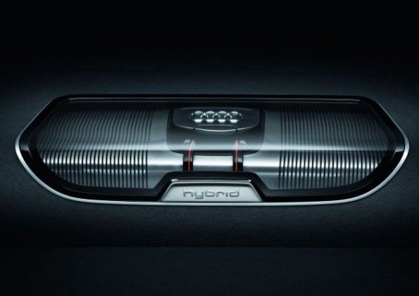 Detailaufnahme am Audi A8 Hybrid