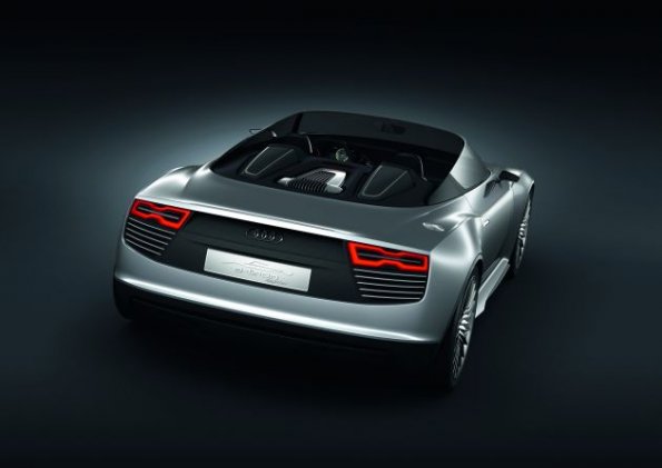 Heckansicht des Audi e-tron Spyder