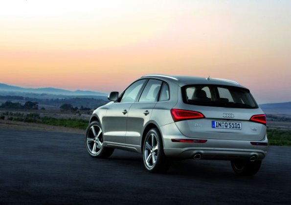 Die Heck- und Seitenpartie des Audi Q5