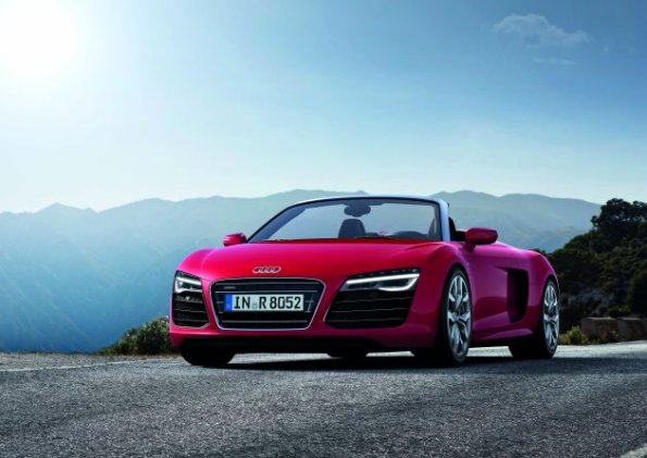 Forntansicht des Audi R8 Spyder V10