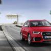 <p>Die Fahrzeugfront des Audi RS Q3 Farbe: Misanorot</p>