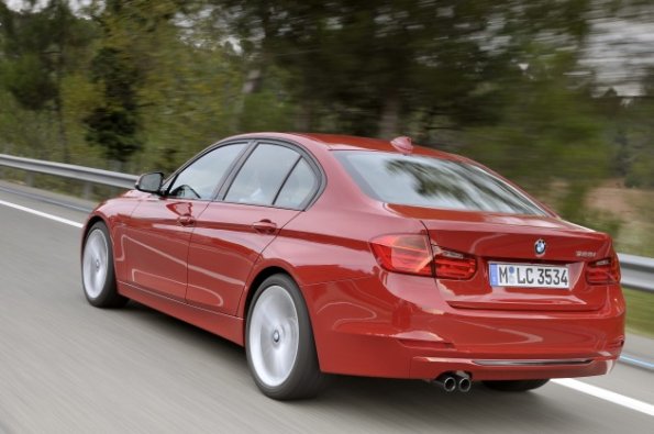 Die Heckpartie des BMW 3er