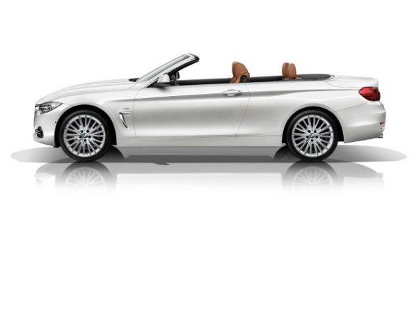 Silhouette des BMW 4er Cabriolet mit geöffnetem Verdeck