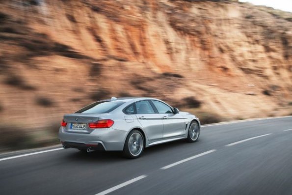 Die Heck- und Seitenpartie des BMW 4er Grand Coupé