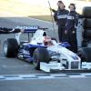 Tuesday, 20 January 2009 Valencia, Spain. The roll out of the BMW Sauber F1.09 BMW Sauber F1 Team driver Robert Kubica (POL) drives the new car for the first time. This image is copyright free for editorial use © BMW AG