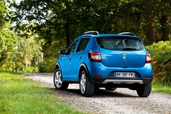 Die Heckansicht des Dacia Sandero