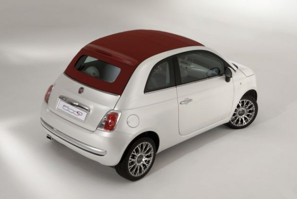 Heck- und Seitenansicht des Fiat 500 C