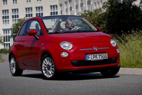 Fahraufnahme des Fiat 500 C