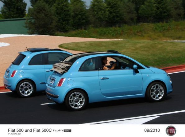 Der Fiat 500 TwinAir in der Seitenansicht