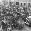 FORDS LAST FOREVER:  This June 1912 photo (showing Ford Model T's in the foreground) was taken when residents of Spring Grove, Minnesota, who traced their family lineage to the "Halling" area of Norway, travelled to Caledonia, Minnesota.  The "Hallings" were met with great fanfare by the city of Caledonia.  A modern group of Model T enthusiasts aims to recreate the photo in Caledonia on June 8, 2003.