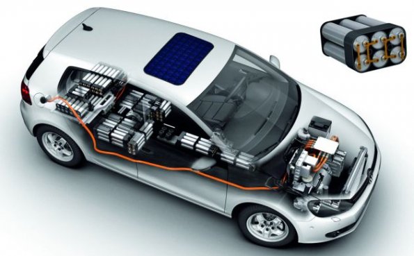 Schematische Darstellung des Golf blue-e-motion