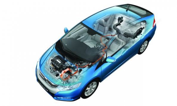 Eine technische Illustration des Honda Insight