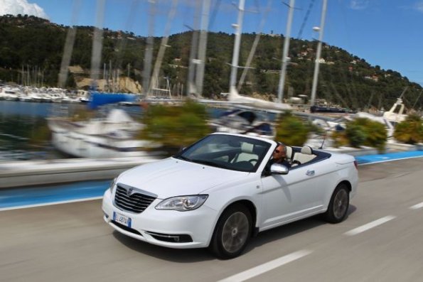 Fahraufnahme mit dem Lancia Flavia Cabriolet