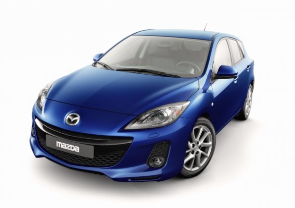 Front- und Seitenansicht des Mazda 3