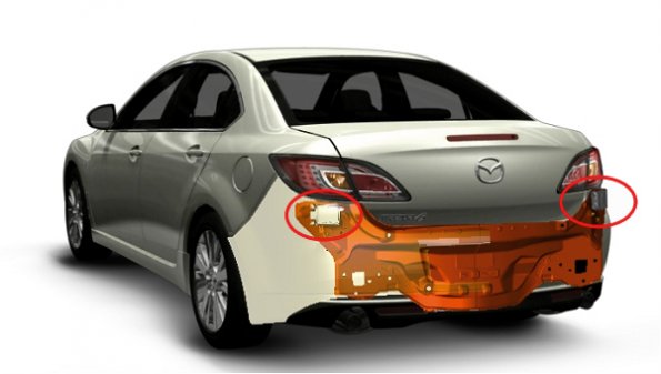 Schematische Darstellung des Radars am Mazda6