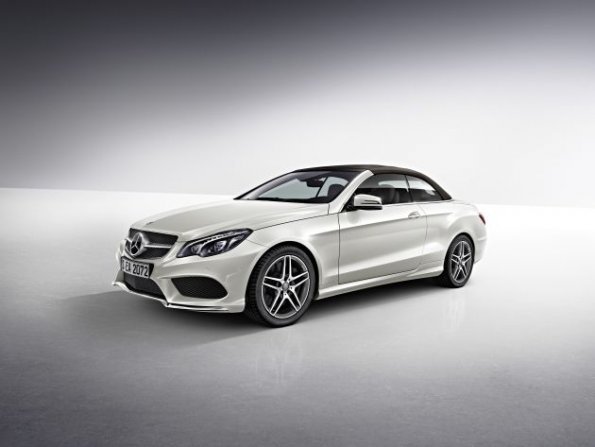 Front- und Seitenansicht der Mercedes-Benz E-Klasse Cabrio, E 350 BlueTec, (A 207), 2013