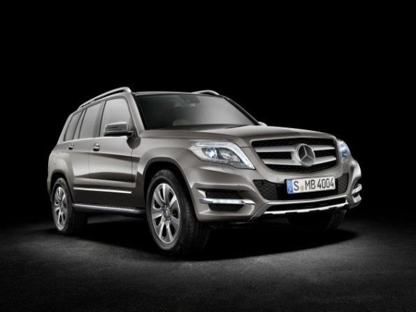 Die Front- und Seitenansicht des Mercedes-Benz GLK 