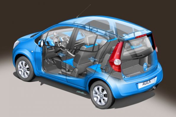 Eine schematische Darstellung des Opel Agila