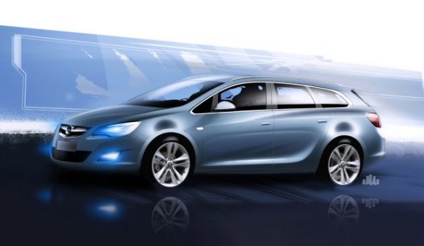 Front- und Seitenpartie des Opel Astra Sports Tourer