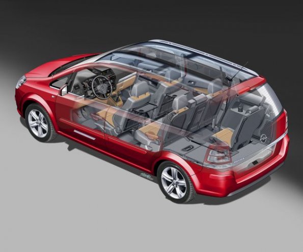 Eine schematische Darstellung des Opel Zafira