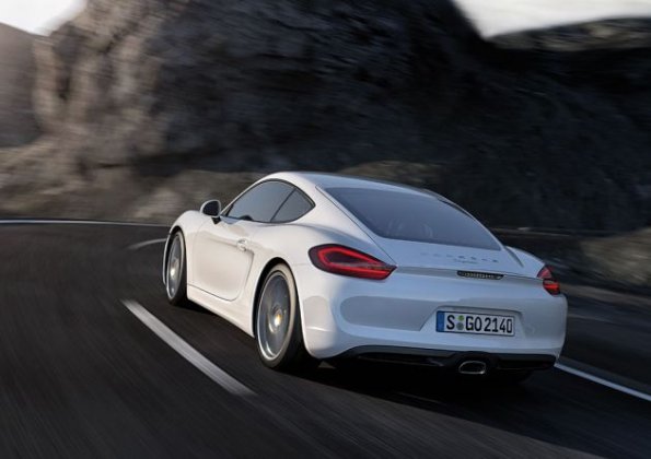 Die Heckpartie des Porsche Cayman 