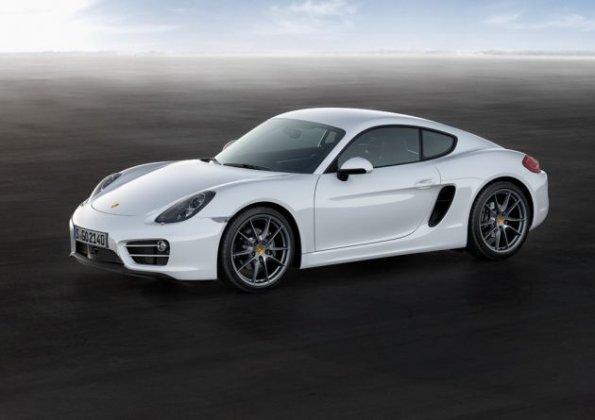 Seiten- und Frontansicht des Porsche Cayman 