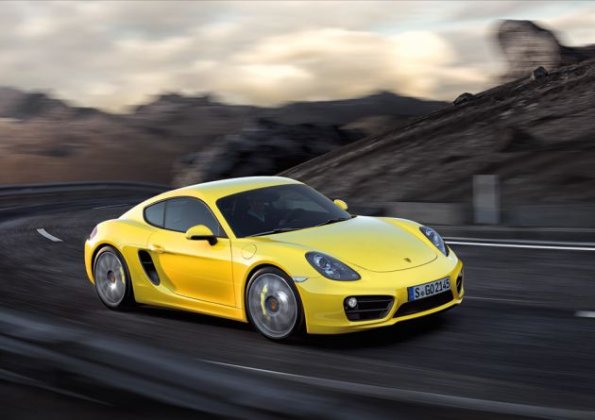 Front- und Seitenansicht des Porsche Cayman S