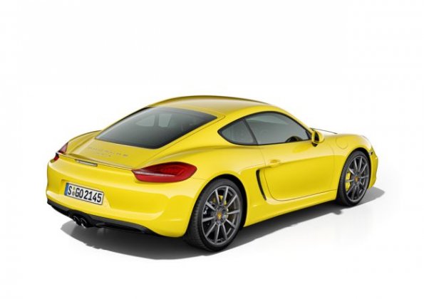 Heck- und Seitenansicht des Porsche Cayman S