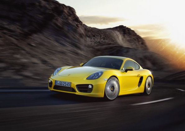 Front- und Seitenansicht am Porsche Cayman S