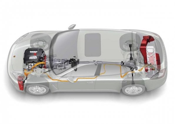 Eine schematische Darstellung des Porsche Panamera S Hybrid